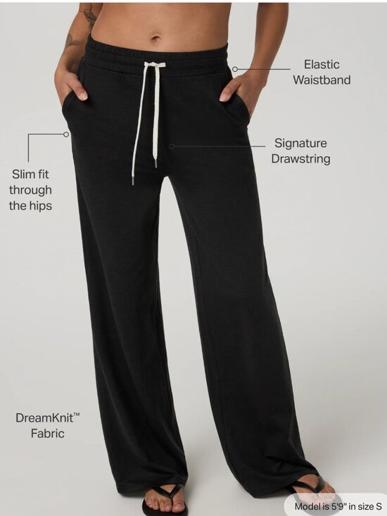 Vuori Pants - NWT Vuori Halo Essential Wideleg Pants Black Heather M